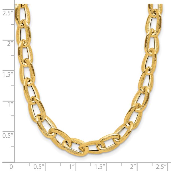 Leslie's 14K Polished and Satin Fancy Link Necklace - Image 5