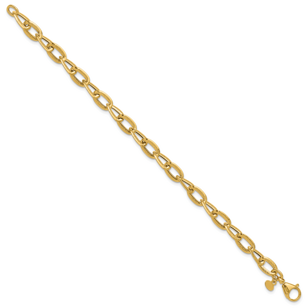 Leslie's 14K Polished and Satin Fancy Link Bracelet - Image 2