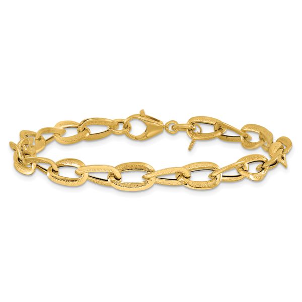 Leslie's 14K Polished and Satin Fancy Link Bracelet - Image 3