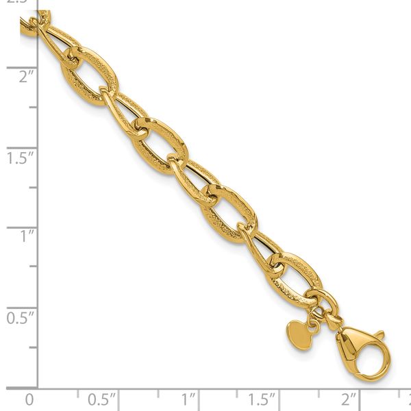 Leslie's 14K Polished and Satin Fancy Link Bracelet - Image 5