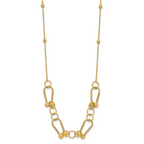 Leslie's 14K Polished/Textured/Dia-cut Fancy Link with 2in ext. Necklace - Image 2