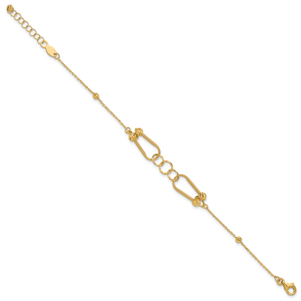 Leslie's 14K Polished and Diamond-cut Fancy Link with 1in ext. Bracelet - Image 2