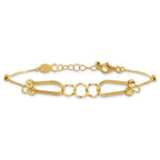 Leslie's 14K Polished and Diamond-cut Fancy Link with 1in ext. Bracelet - Image 3