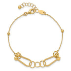 Leslie's 14K Polished and Diamond-cut Fancy Link with 1in ext. Bracelet - Image 4