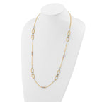 Leslie's 14K Tri-color Polish/Textured/Dia-cut Fancy w/1.5in ext. Necklace - Image 3