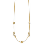 Leslie's 14K Two-tone Polish/Textured/Dia-cut Fancy w/1in ext. Necklace - Image 2