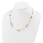 Leslie's 14K Two-tone Polish/Textured/Dia-cut Fancy w/1in ext. Necklace - Image 3