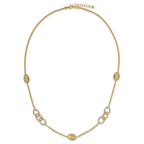 Leslie's 14K Two-tone Polish/Textured/Dia-cut Fancy w/1in ext. Necklace - Image 4