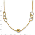 Leslie's 14K Two-tone Polish/Textured/Dia-cut Fancy w/1in ext. Necklace - Image 5