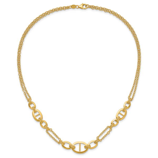 Leslie's 14K Polished Multi-strand Fancy Link Necklace - Image 2