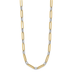 Leslie's 14K w/White Rhodium Polished and Textured Fancy Link Necklace - Image 2