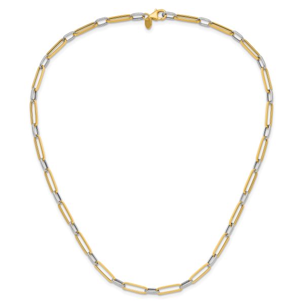 Leslie's 14K w/White Rhodium Polished and Textured Fancy Link Necklace - Image 4