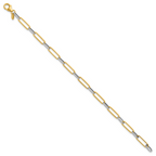 Leslie's 14K w/White Rhod Polished/Textured Fancy Link Bracelet - Image 2