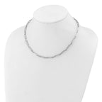 Leslie's 14K White Gold Polished and Textured Fancy Link Necklace - Image 3