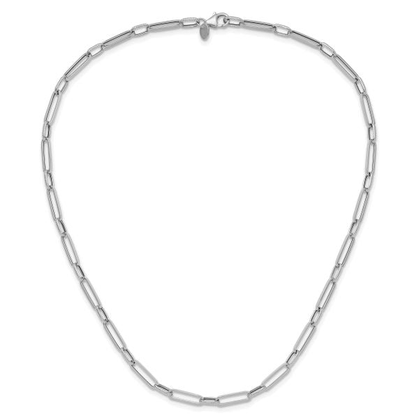 Leslie's 14K White Gold Polished and Textured Fancy Link Necklace - Image 4