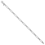 Leslie's 14K White Gold Polished/Textured Fancy Link Bracelet - Image 2