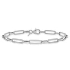 Leslie's 14K White Gold Polished/Textured Fancy Link Bracelet - Image 3