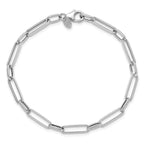 Leslie's 14K White Gold Polished/Textured Fancy Link Bracelet - Image 4