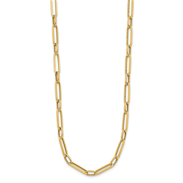 Leslie's 14K Polished and Textured Fancy Link Necklace - Image 2