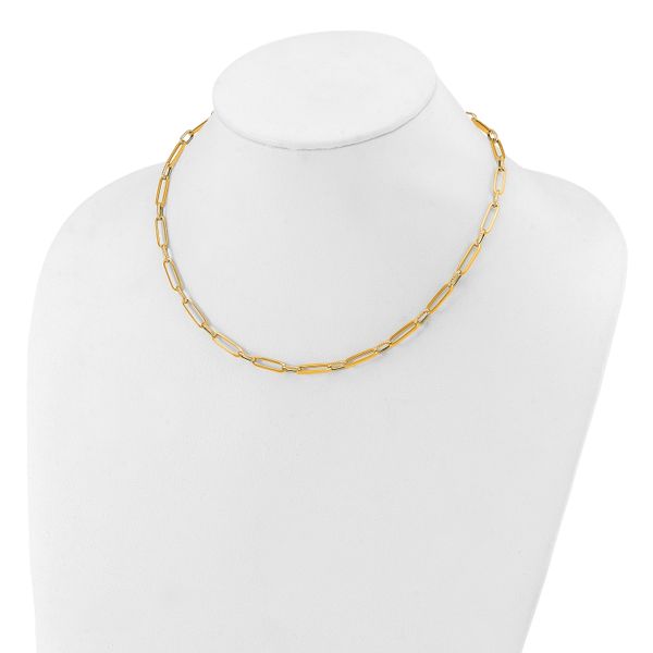 Leslie's 14K Polished and Textured Fancy Link Necklace - Image 3