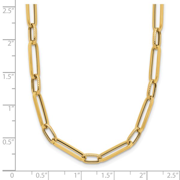 Leslie's 14K Polished and Textured Fancy Link Necklace - Image 5