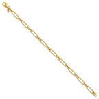 Leslie's 14K Polished/Textured Fancy Link Bracelet - Image 2