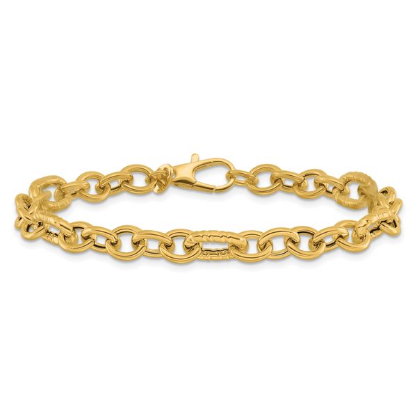 14K Polished Fancy Link Bracelet - Image 3
