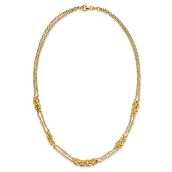 Leslie's 14K Polished and Textured Multi-strand Necklace - Image 4