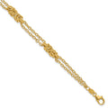 Leslie's 14K Polished and Textured Multi-strand Bracelet