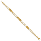 Leslie's 14K Polished and Textured Multi-strand Bracelet - Image 2