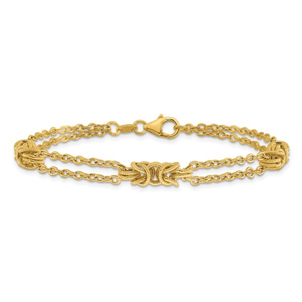 Leslie's 14K Polished and Textured Multi-strand Bracelet - Image 3