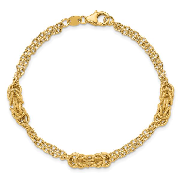 Leslie's 14K Polished and Textured Multi-strand Bracelet - Image 4