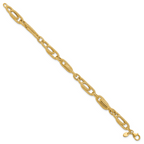 Leslie's 14K Polished and Textured Fancy Link Bracelet - Image 2