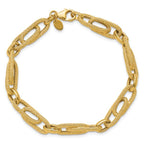 Leslie's 14K Polished and Textured Fancy Link Bracelet - Image 4
