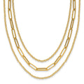 Leslie's 14K Polished 3-strand Fancy Link Necklace