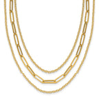 Leslie's 14K Polished 3-strand Fancy Link Necklace