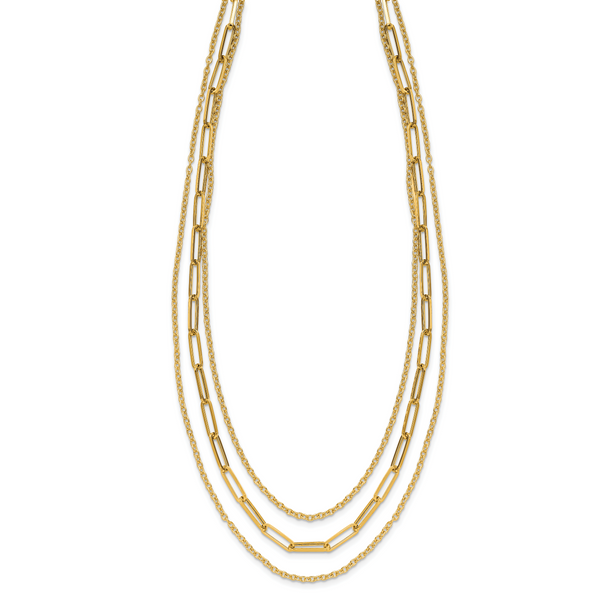 Leslie's 14K Polished 3-strand Fancy Link Necklace - Image 2