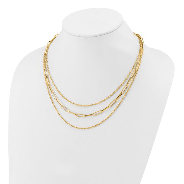 Leslie's 14K Polished 3-strand Fancy Link Necklace - Image 3