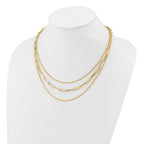 Leslie's 14K Polished 3-strand Fancy Link Necklace - Image 3