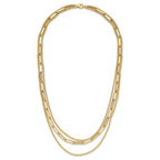 Leslie's 14K Polished 3-strand Fancy Link Necklace - Image 4