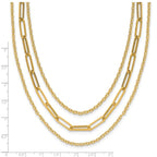 Leslie's 14K Polished 3-strand Fancy Link Necklace - Image 5