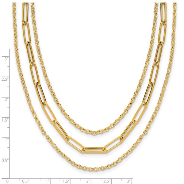 Leslie's 14K Polished 3-strand Fancy Link Necklace - Image 5