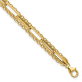 Leslie's 14K Polished 3-strand Fancy Link Bracelet