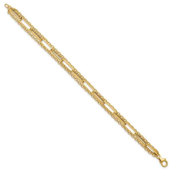 Leslie's 14K Polished 3-strand Fancy Link Bracelet - Image 2