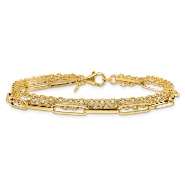 Leslie's 14K Polished 3-strand Fancy Link Bracelet - Image 3