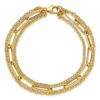 Leslie's 14K Polished 3-strand Fancy Link Bracelet - Image 4