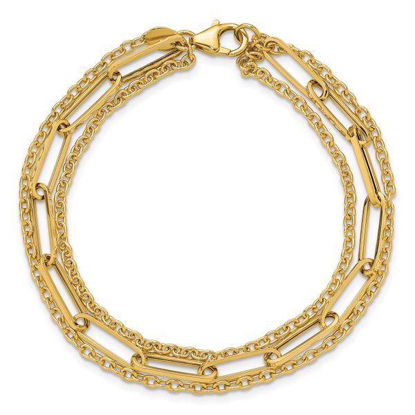 Leslie's 14K Polished 3-strand Fancy Link Bracelet - Image 4
