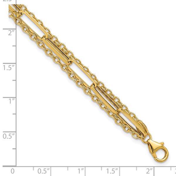 Leslie's 14K Polished 3-strand Fancy Link Bracelet - Image 5