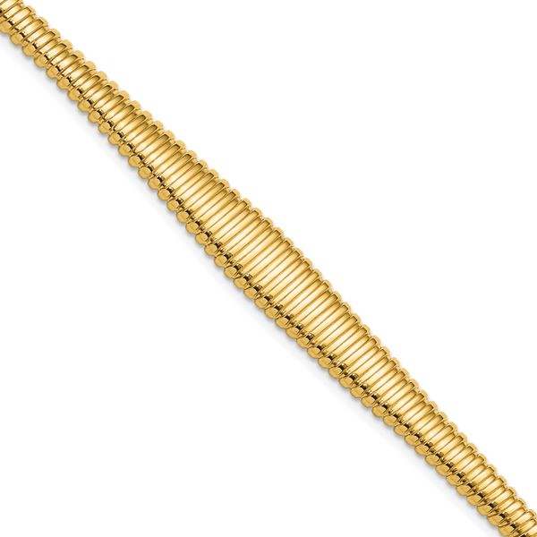 Leslie's 14K Polished Ridged Graduated Bracelet