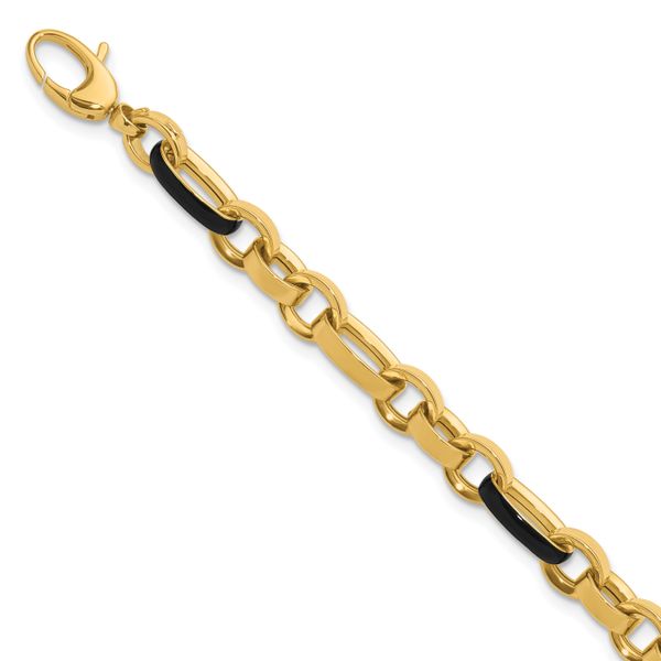 Leslie's 14K Polished with Enamel Link Bracelet